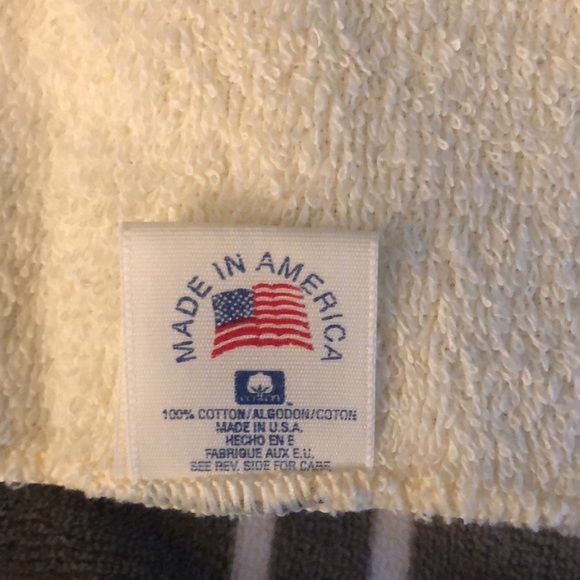 Vintage fringe hand towel and wash cloth. Twist ball fringe. Cotton terry - Picture 5 of 5